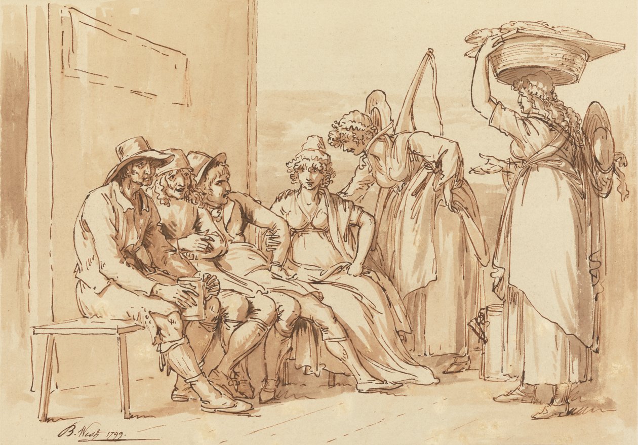 Personnages dans les rues de Londres - Benjamin West