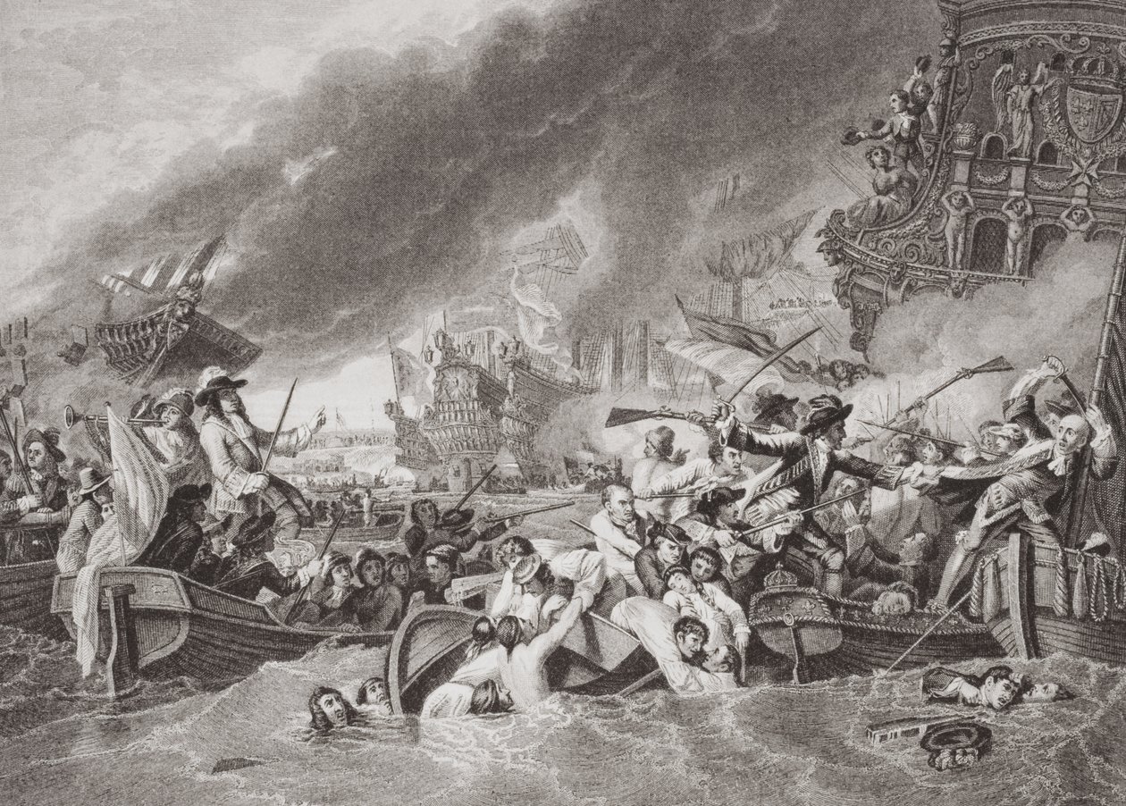La bataille de La Hogue, destruction de la flotte française, 22 mai 1692, de 