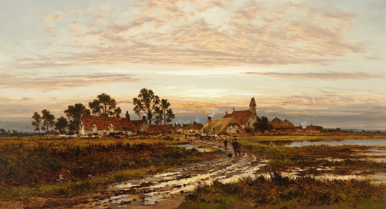 Matinée à Worcestershire après la pluie - Benjamin Williams Leader