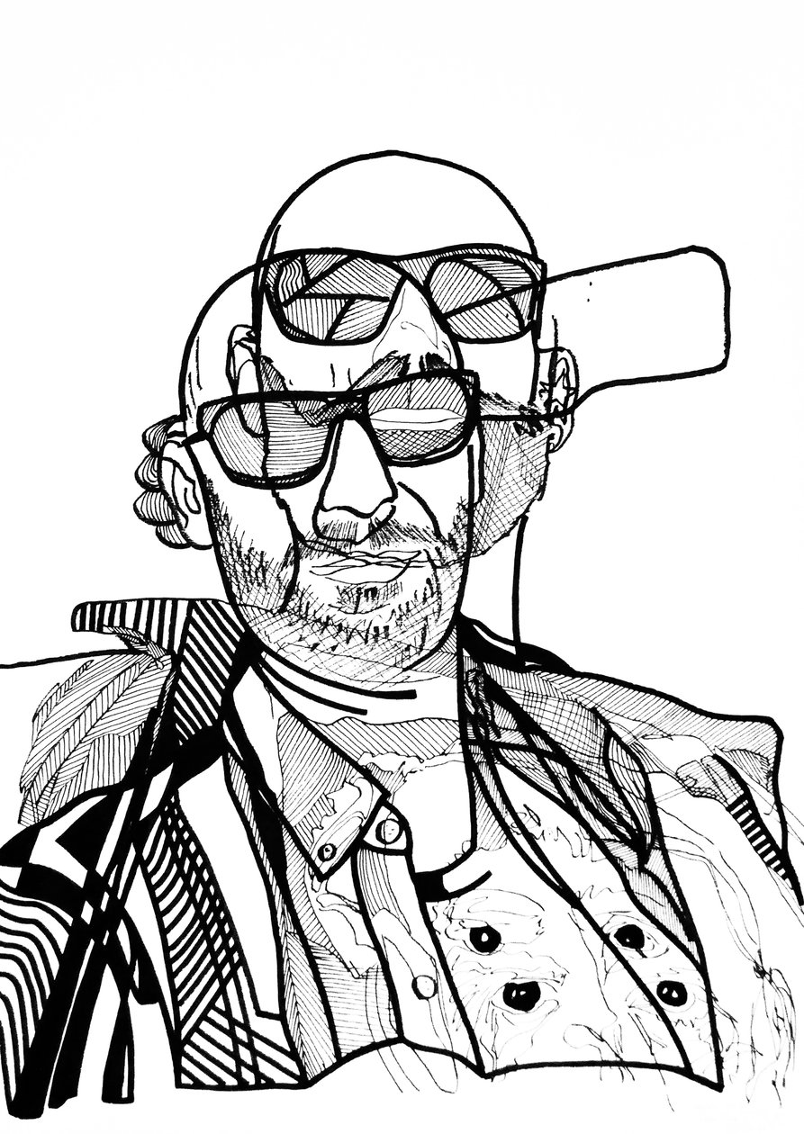 Double Jon 1, 2019 (encre sur papier) - Benoit Erwann Boucherot