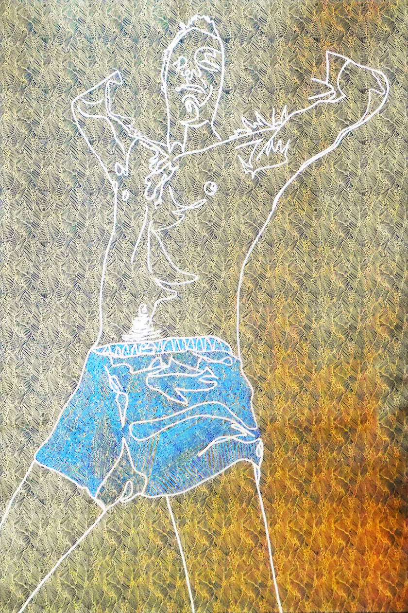 Passager 3, 2020 (acrylique sur papier japonais sérigraphié) - Benoit Erwann Boucherot