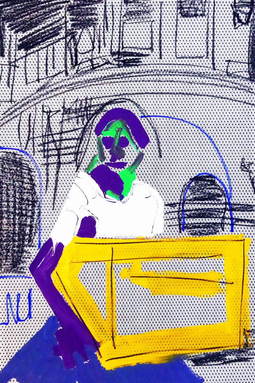 Passager 5, 2020 (acrylique sur papier japonais sérigraphié) - Benoit Erwann Boucherot