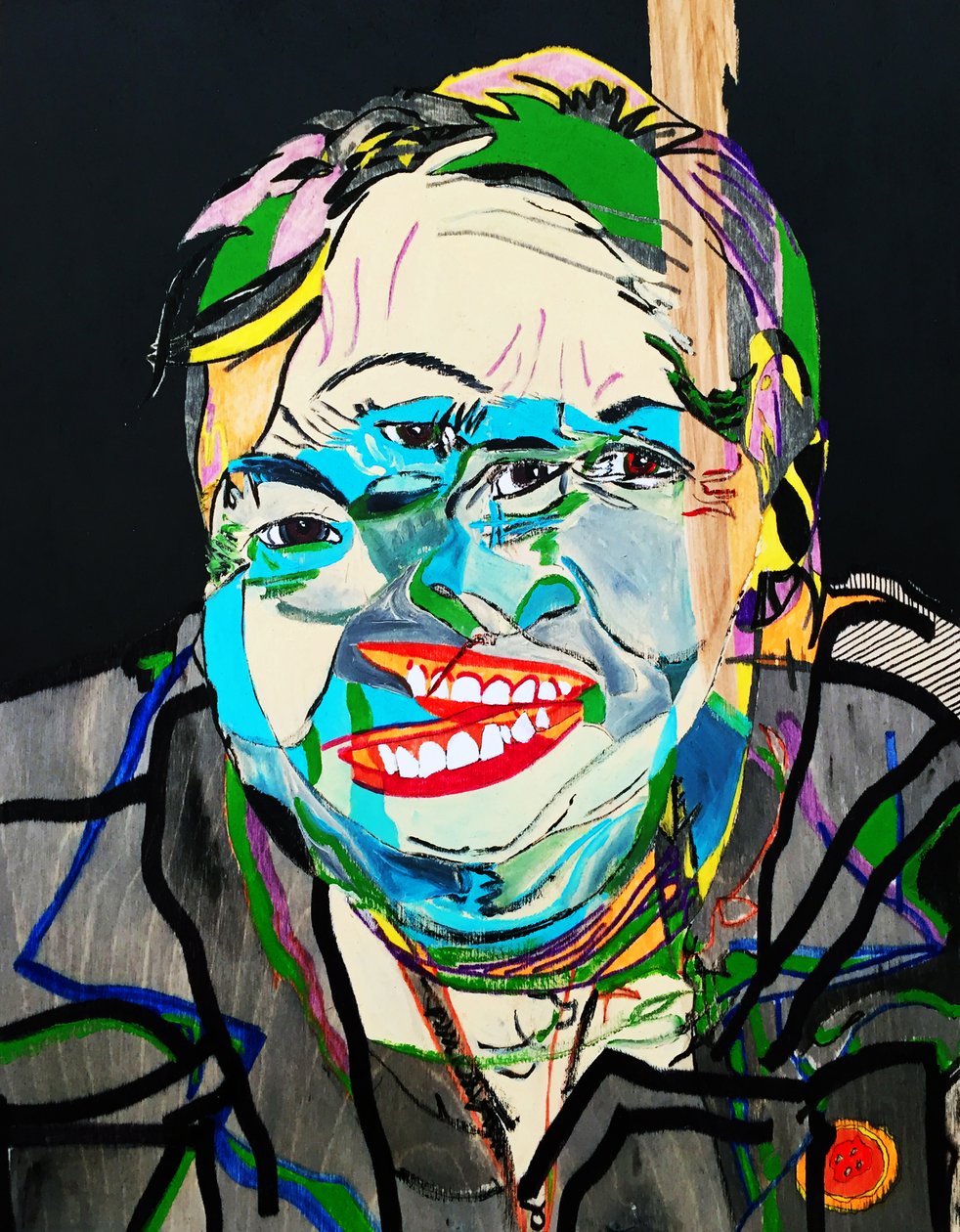 Surportrait : Joséphine Bacon 2, 2021 (huile et acrylique sur panneau de bois) - Benoit Erwann Boucherot
