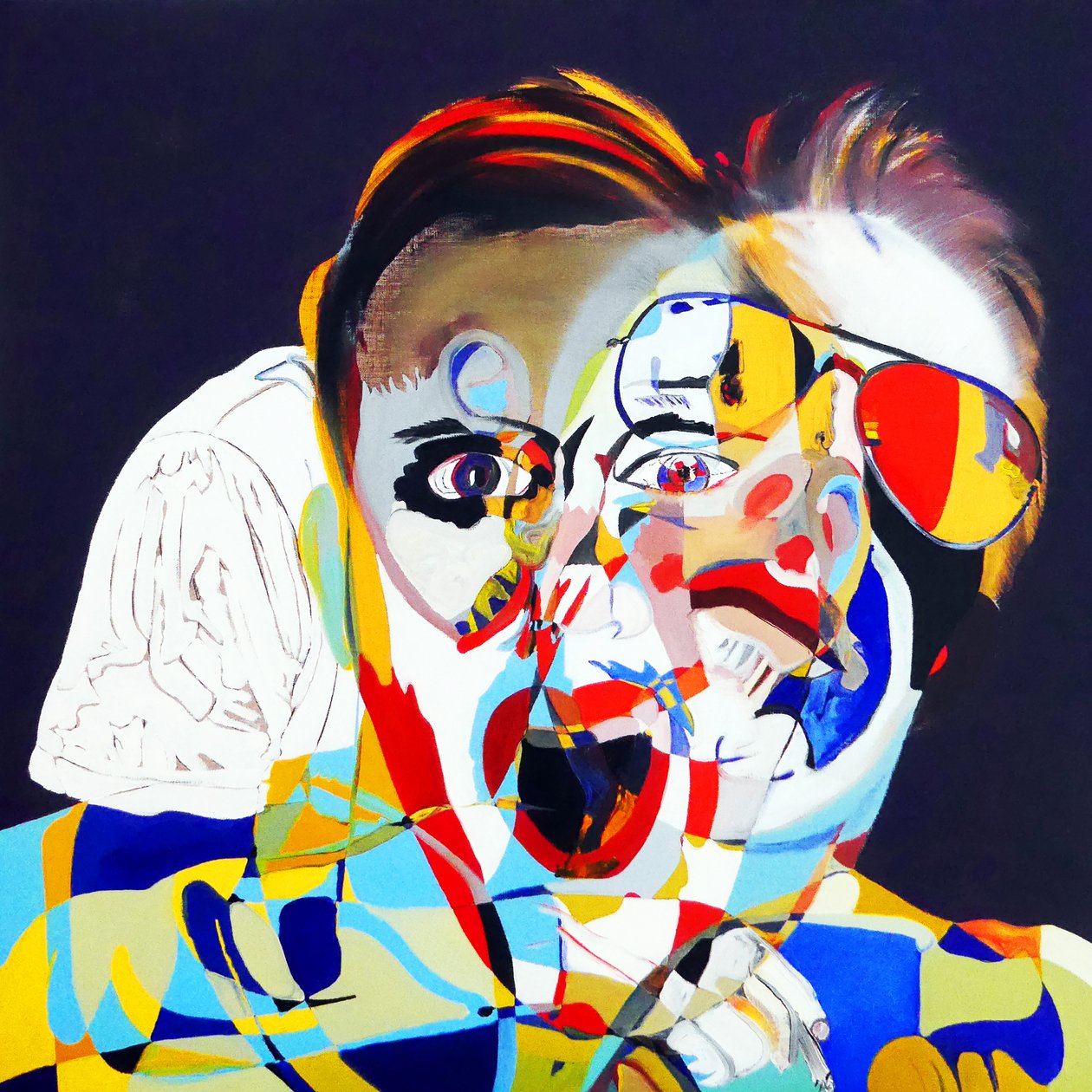 Surportrait : Olivier, Juan  moi, 2019 (oil on canvas) - Benoit Erwann Boucherot