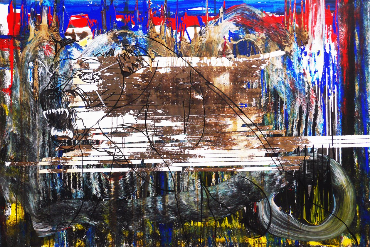 Surportrait : Un chien 2, 2015 (acrylique sur toile) - Benoit Erwann Boucherot