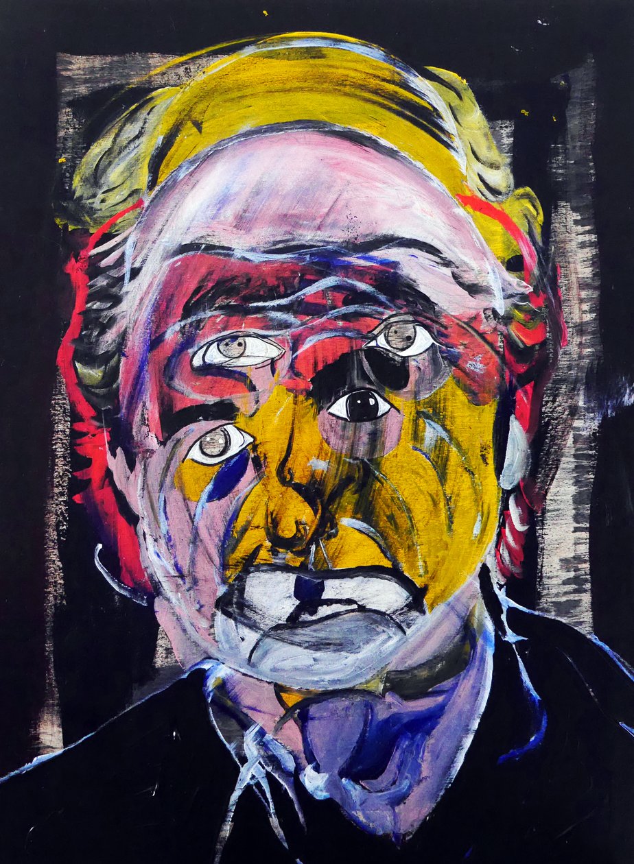Surportrait : Philip Roth, 2021 (huile et acrylique sur panneau de bois) - Benoit Erwann Boucherot