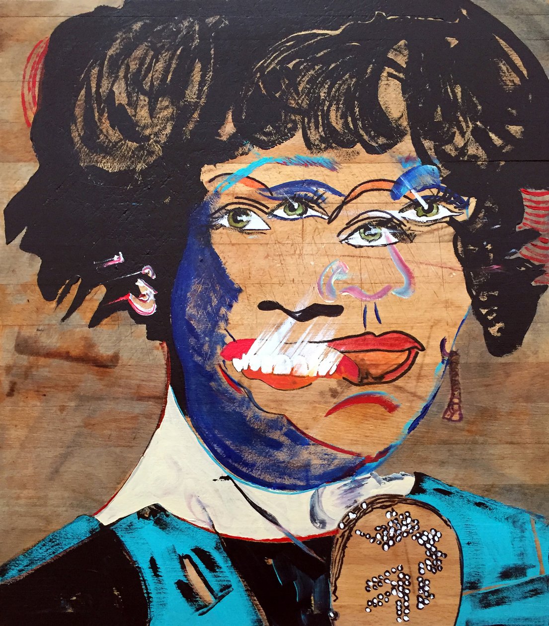 Surportrait : Whitney Houston, 2020 (huile et acrylique sur bois) - Benoit Erwann Boucherot