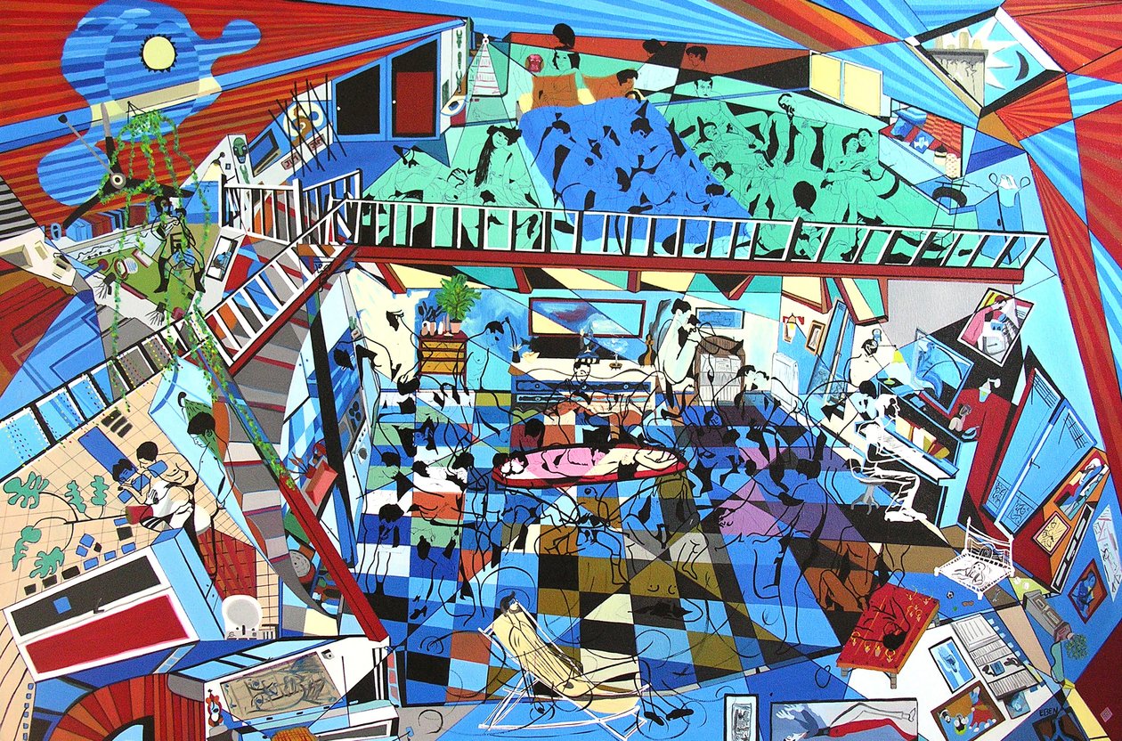 Les envahisseurs, 2000 (huile et acrylique sur toile) - Benoit Erwann Boucherot