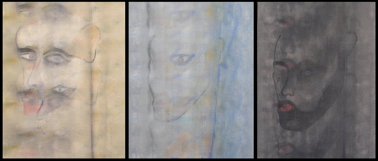 Triple autoportrait, 2000 (huile sur 3 toiles juxtaposées) - Benoit Erwann Boucherot