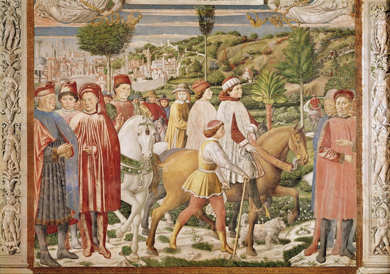 Saint Augustin quitte Rome pour Milan, de la Vie de Saint Augustin, 1463-65 - Benozzo di Lese di Sandro Gozzoli