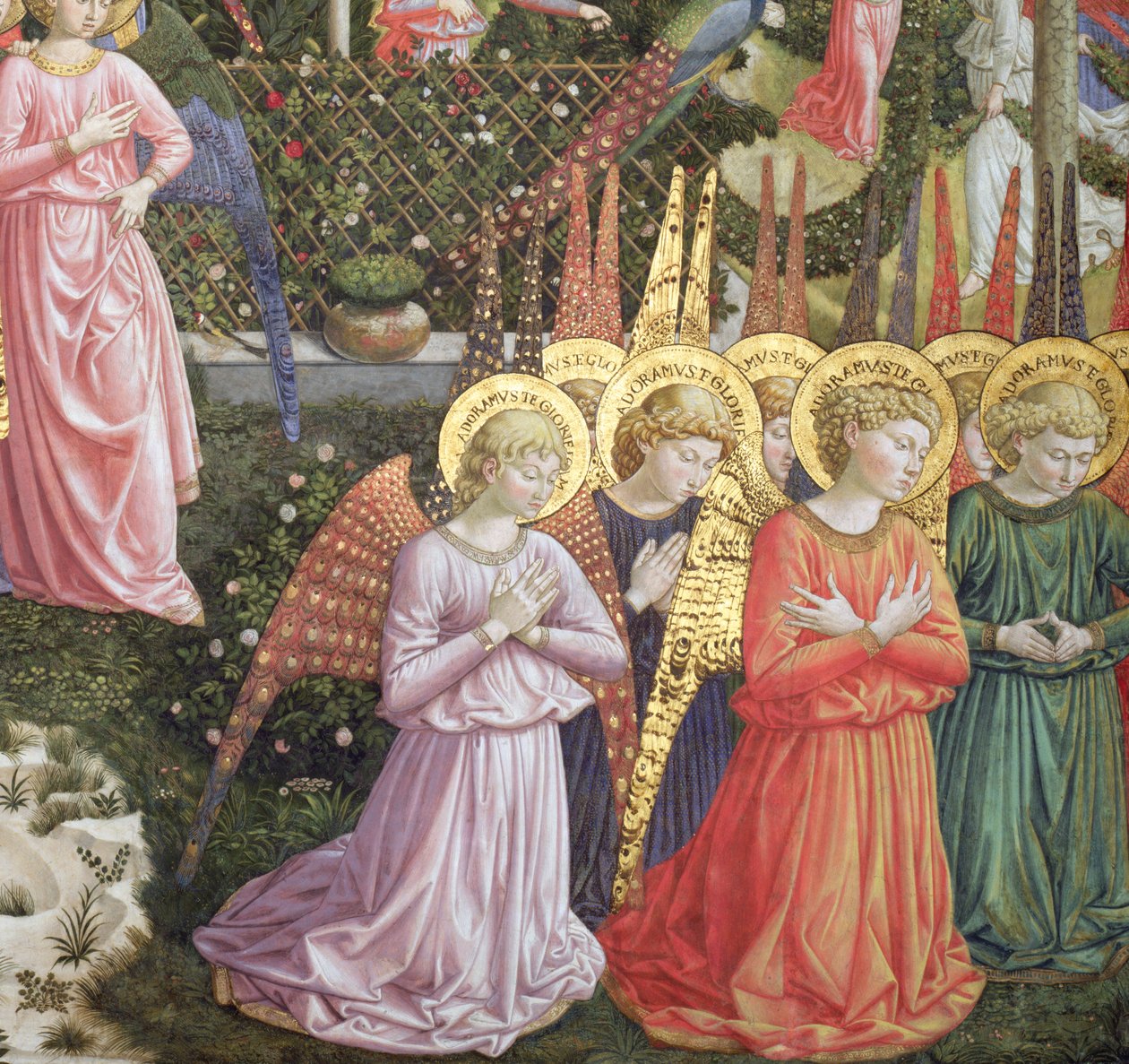 Anges dans un paysage céleste, le mur gauche de l