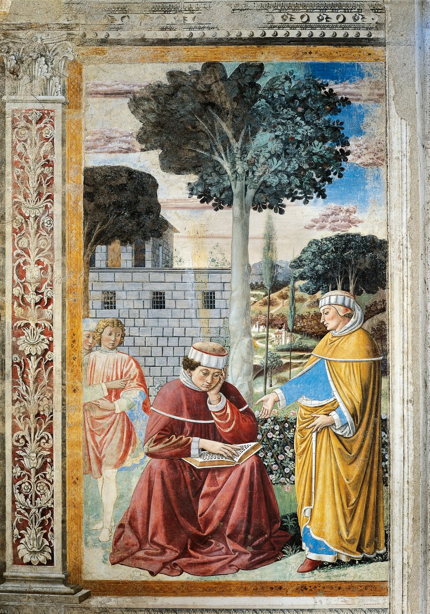Saint Augustin lisant les épîtres de Saint Paul (détail) - Benozzo di Lese di Sandro Gozzoli