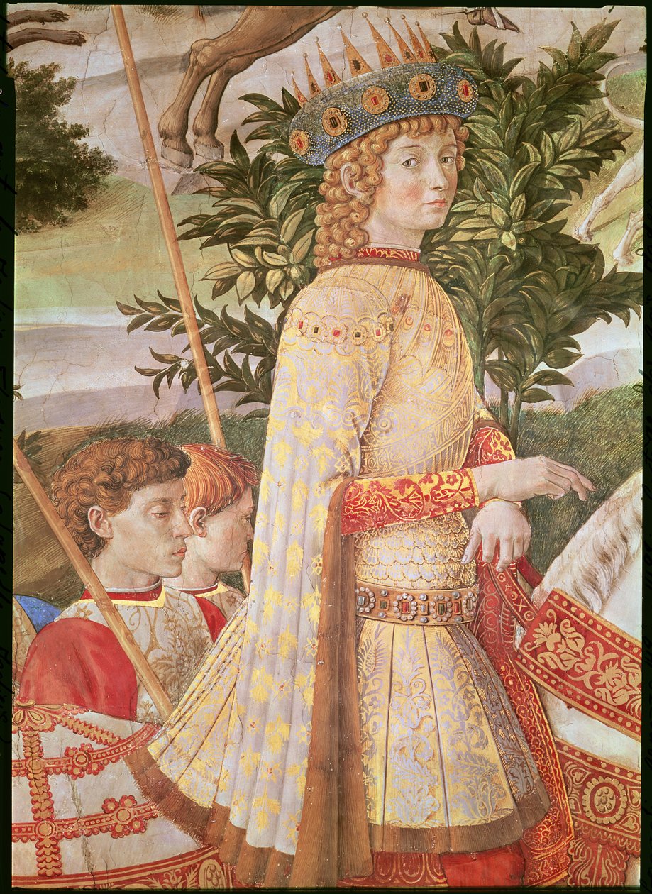 La Procession des Mages, la procession menée par Laurent le Magnifique sous les traits du Mage Caspar, (détail) de Lorenzo de