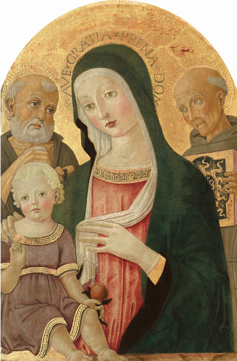 Madone et enfant avec Saint Jérôme et Saint Bernardin de Sienne - Benvenuto di Giovanni