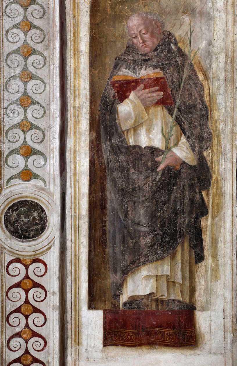 Représentation de Saint Dominique de Guzman (ca. 1170-1221) (Saint Dominique) Fresque de Bernardino Butinone (1435-1507) 1482-1486 Basilique de Santa Maria delle Grazie Milan Italie - Bernadino Jacobi Butinone