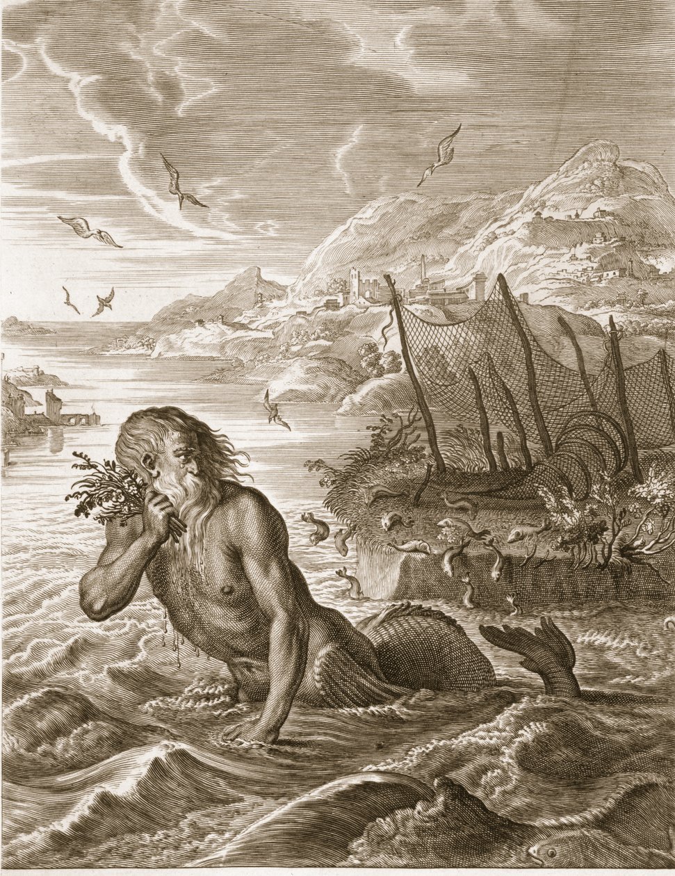 Glaucus transformé en dieu de la mer, 1731 - Bernard Picart