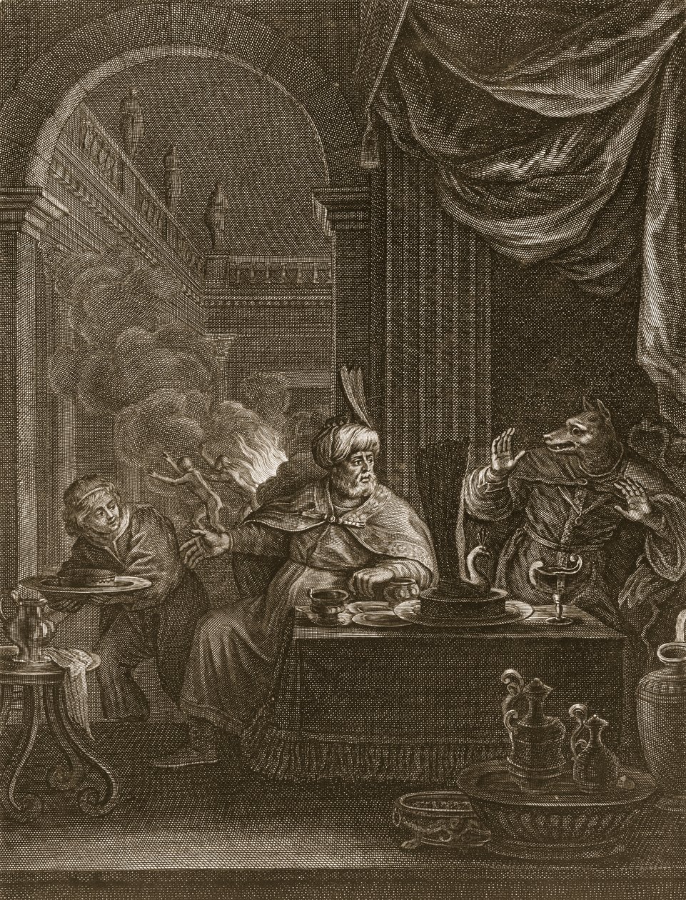 Lycaon métamorphosé en loup, 1731 - Bernard Picart