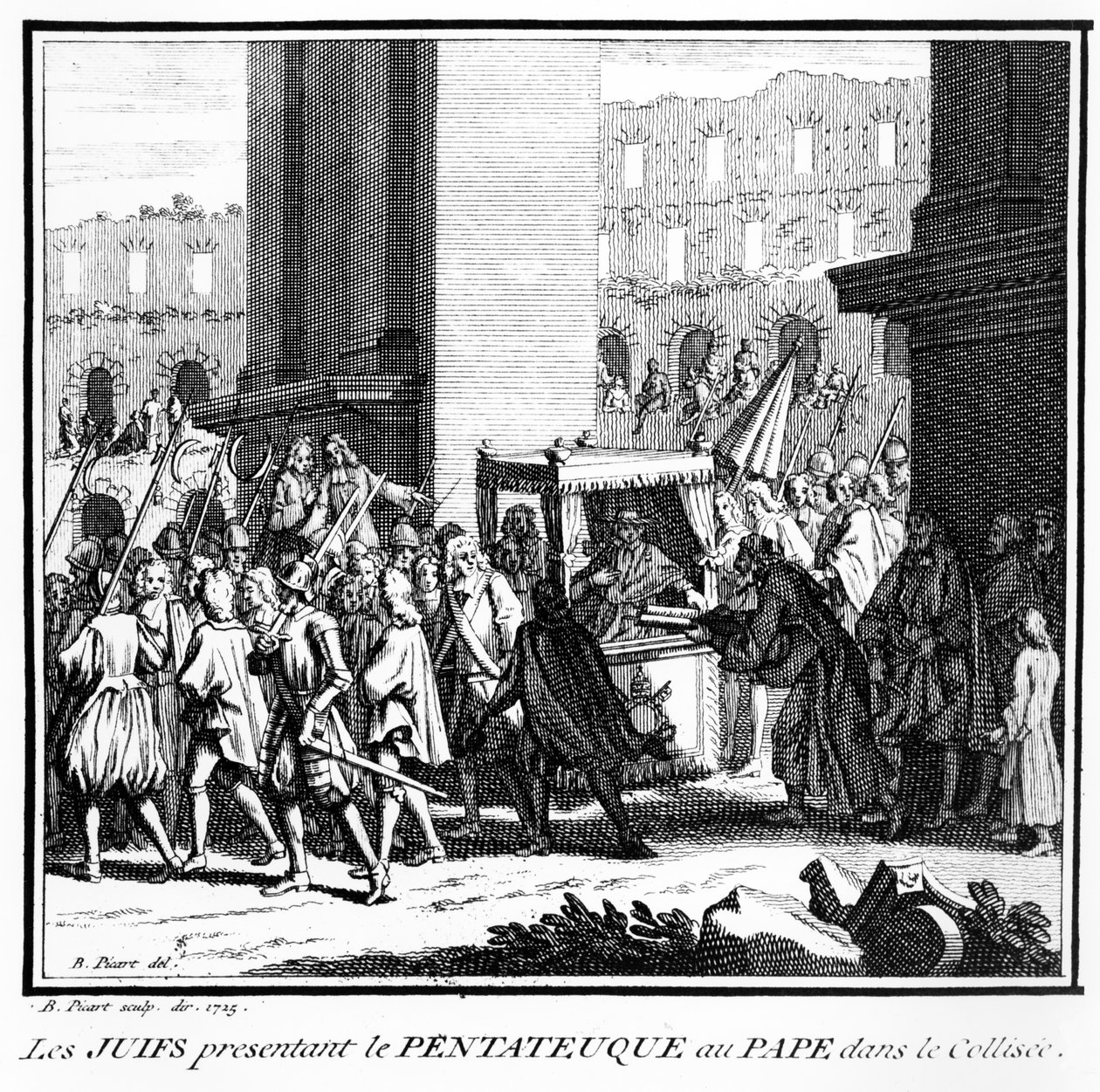 Les Juifs de Rome présentant le Pentateuque au Pape dans le Colisée, 1725 - Bernard Picart