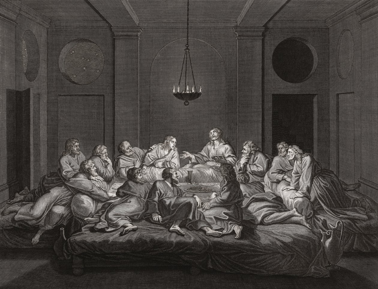 Jésus-Christ et les apôtres à la Cène - Bernard (after) Picart