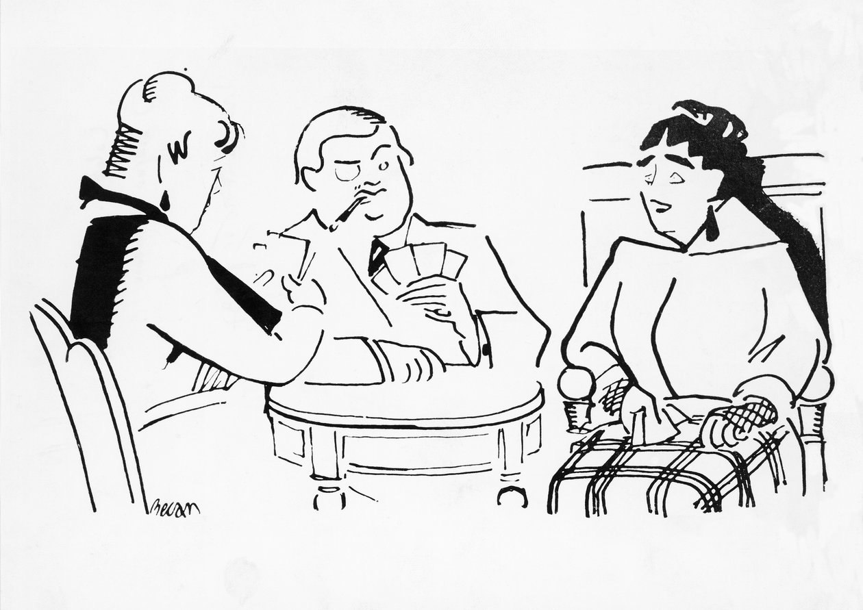 Jeu de cartes, illustration pour Chéri, roman de Sidonie-Gabrielle Colette (1873-1954) - Bernard Becan
