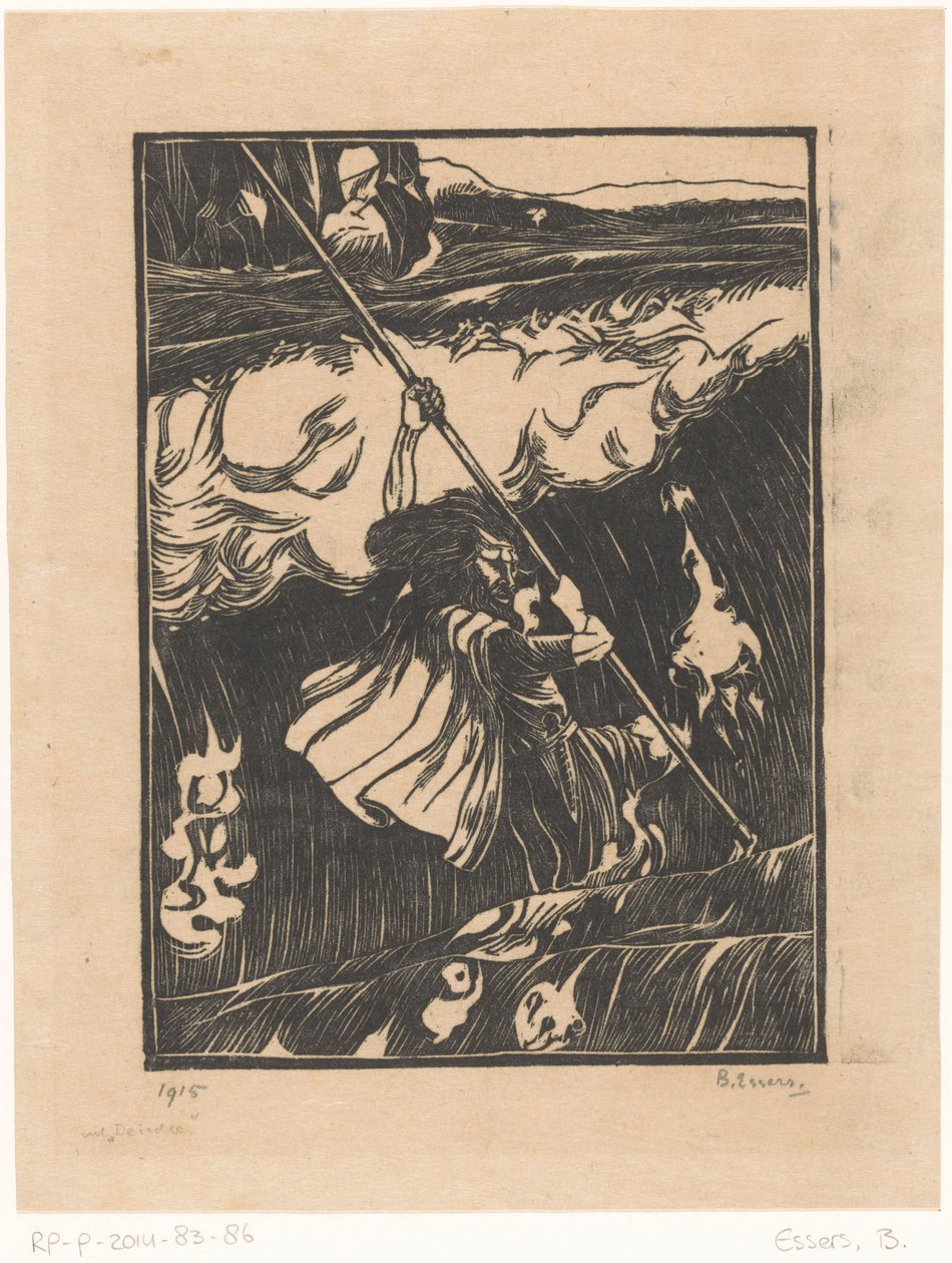 Cuchulainn combattant contre les vagues - Bernard Essers (signed by artist)