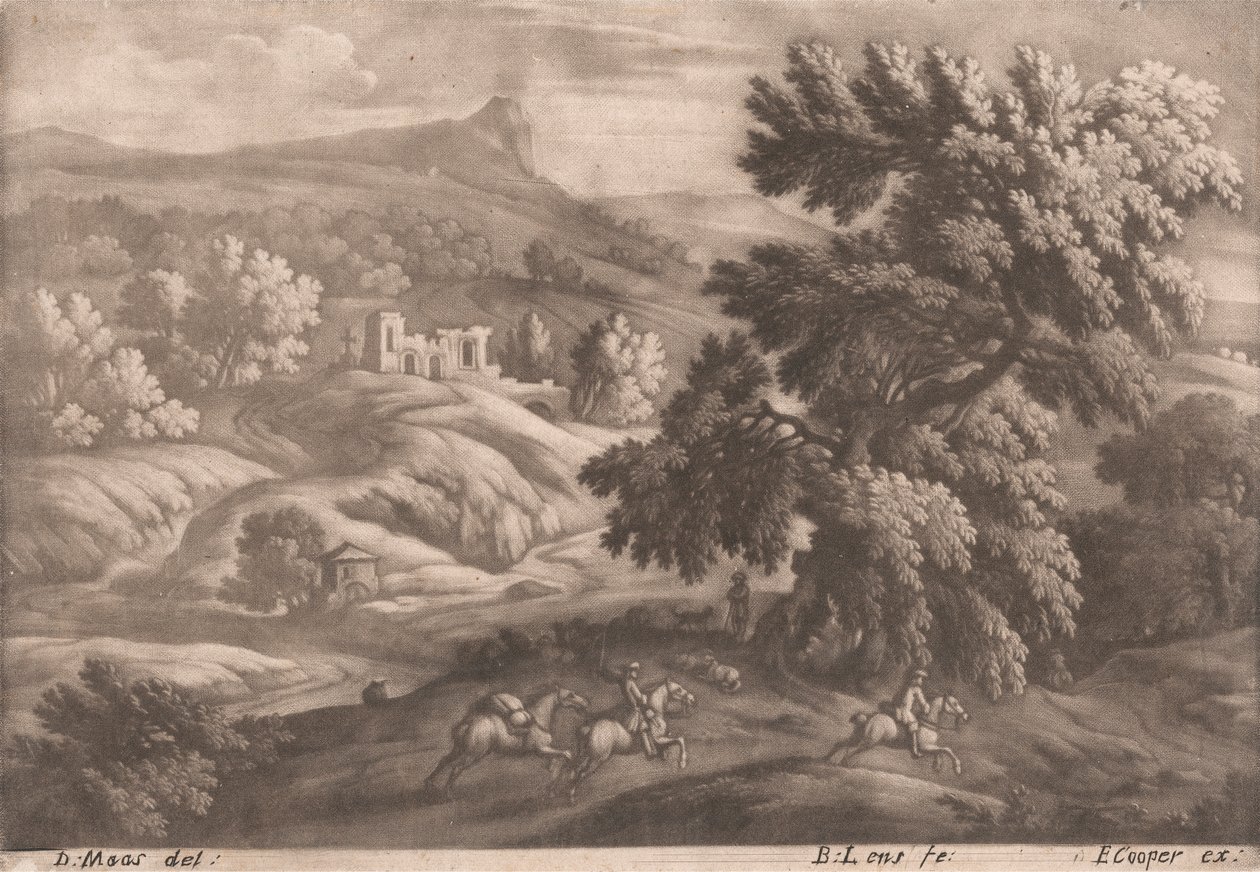Paysage avec cavalier - Bernard Lens