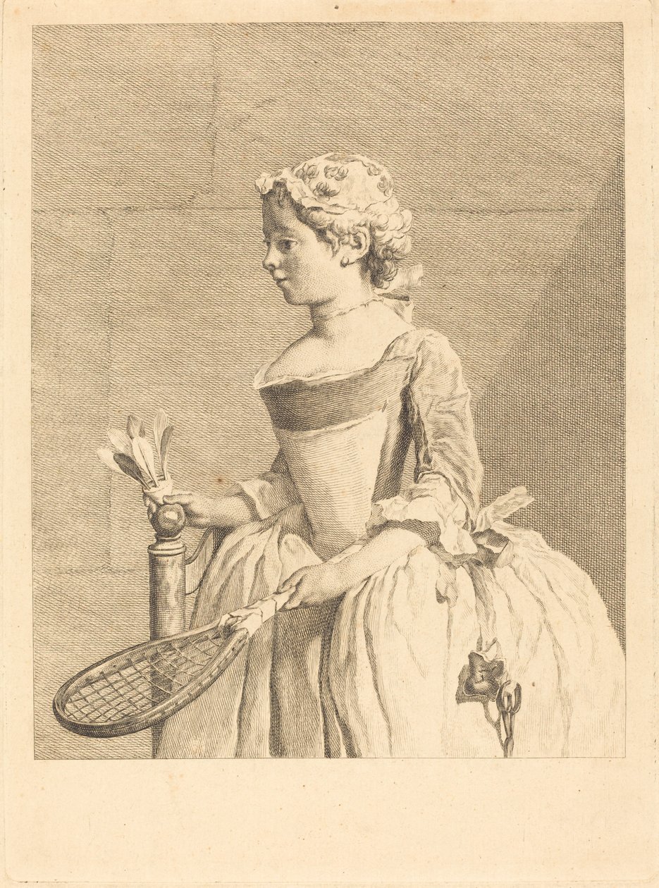 Jeune fille au volant - Bernard Lépicié after Jean Siméon Chardin