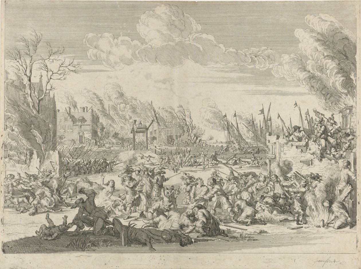 Atrocités françaises à Bodegraven et Zwammerdam, 1672 - Bernard Picart (workshop of)