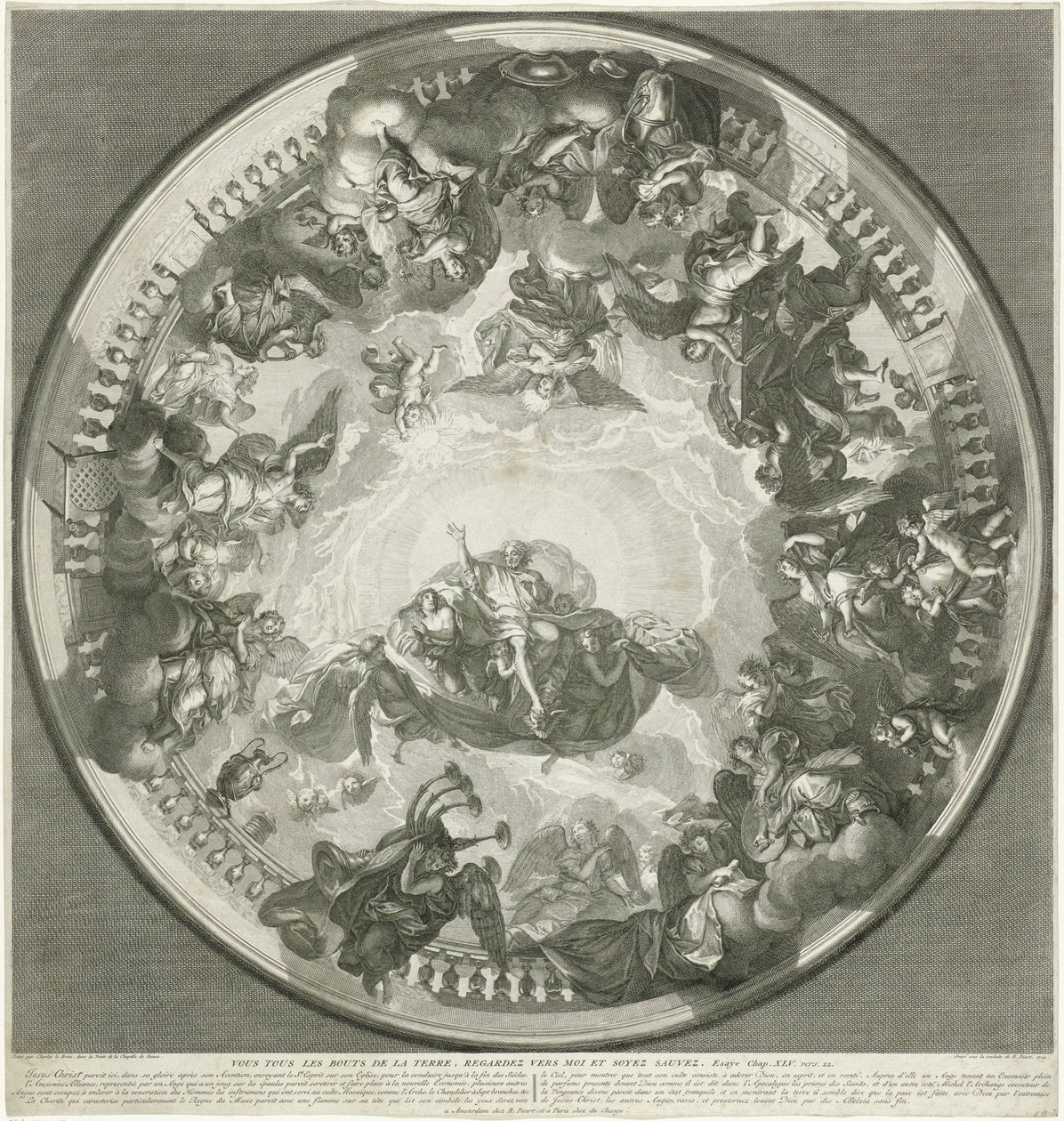 Plafond avec Christ envoyant le Saint-Esprit sur terre - Bernard Picart (workshop of)