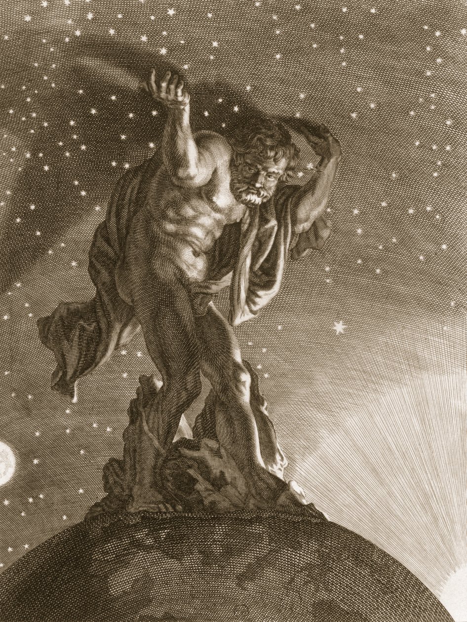 Atlas soutient les cieux sur ses épaules, 1731 - Bernard Picart