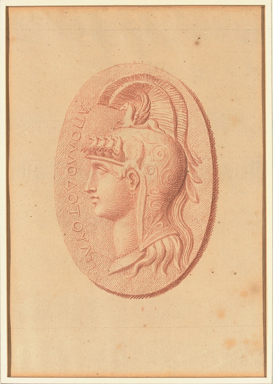 Une des quatre études après camées, trois avec des portraits de profil classiques et une avec un relief fragmentaire de Cupidon et deux lions tirant un char - Bernard Picart