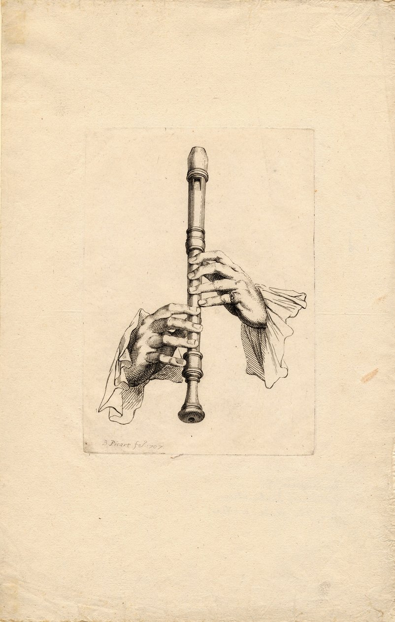 Mains de joueurs de flûte à bec, vers 1700 - Bernard Picart