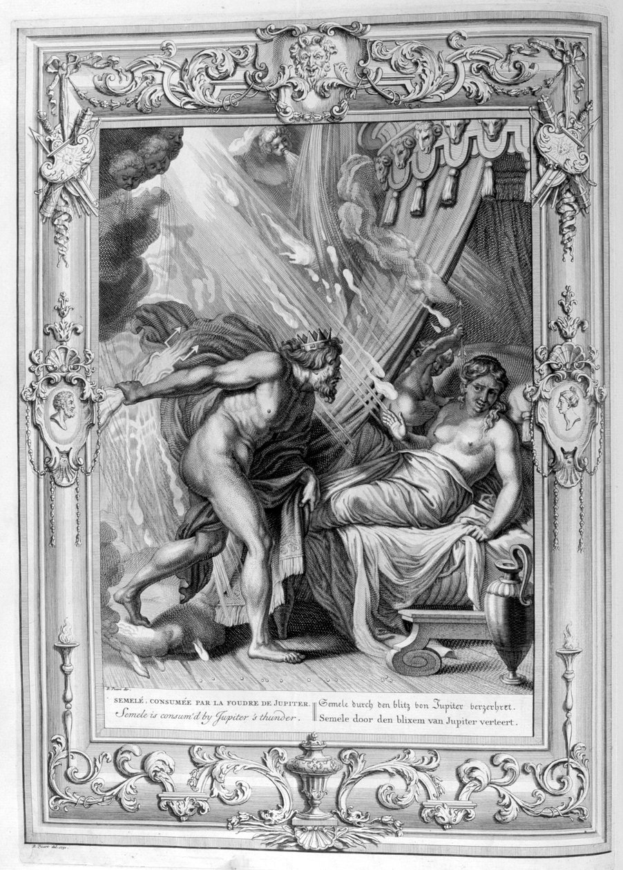 Sémélé est consumée par le feu de Jupiter, 1733 - Bernard Picart