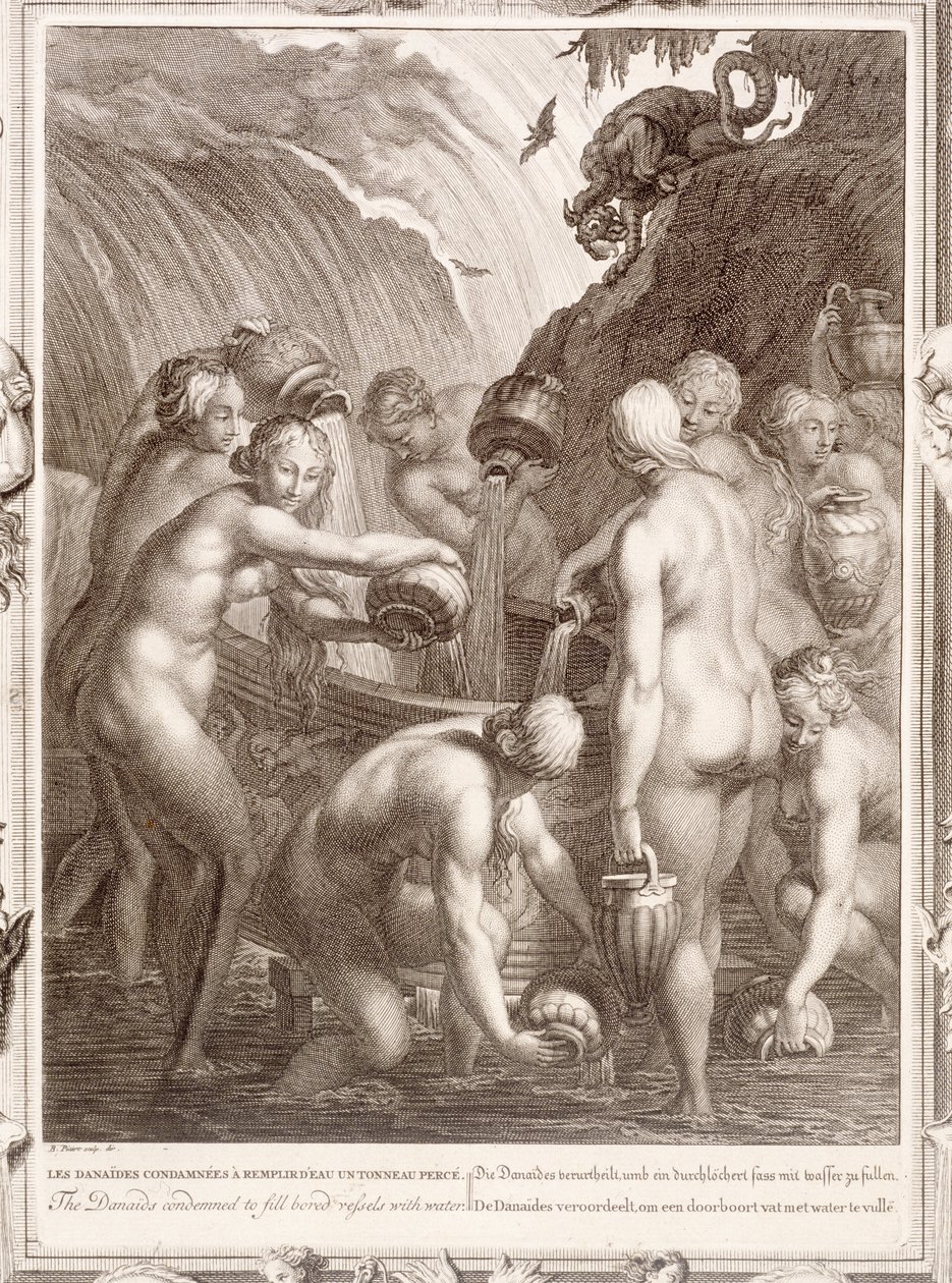 Les Danaïdes condamnées à remplir des vases percés d