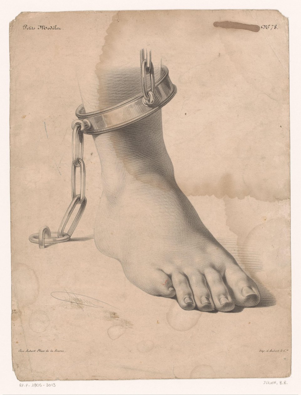 Étude de pied avec cheville enchaînée (Kleine tekenvoorbeelden, Petits Modèles) - Bernard Romain Julien