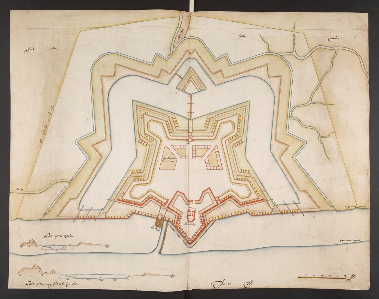 Plan du fort de Tilbury - Bernard de Gomme