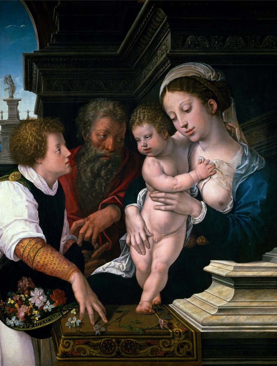 "La Sainte famille" Peinture de Bernard van Orley (Barend, Barent, Bernaert de Bruxelles) - Bernard van Orley