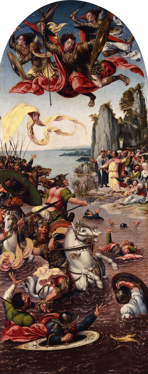 Moïse séparant la mer Rouge en présence de Saint Michel - Bernard van Orley