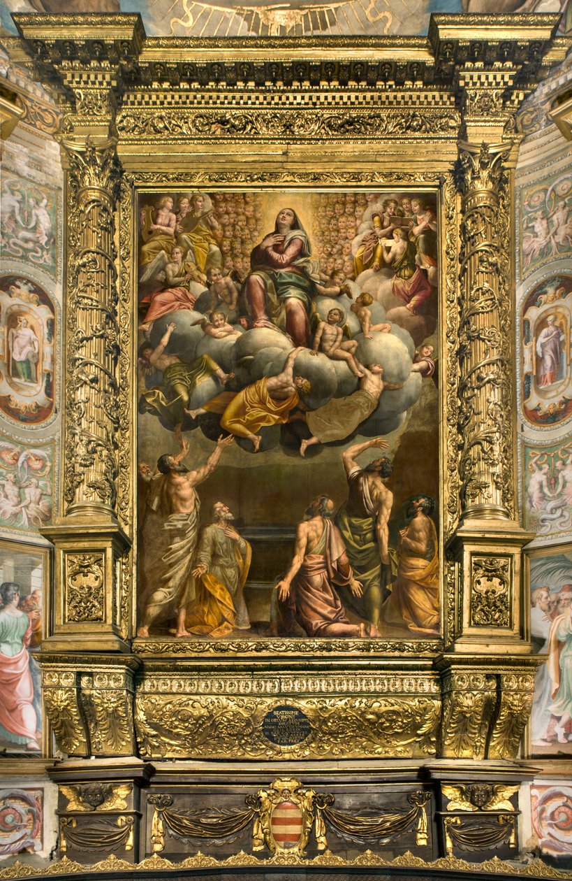 Abside, retable par Bernardino Gatti dit Il Sojaro complété par Giovanni Battista Trotti dit IL Malosso, Assomption de la Vierge - Bernardino Gatti