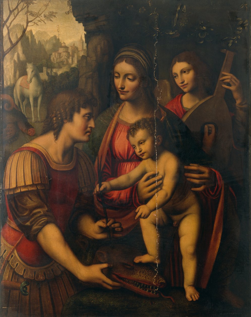 Madone et enfant avec Saint Georges et un ange - Bernardino Luini