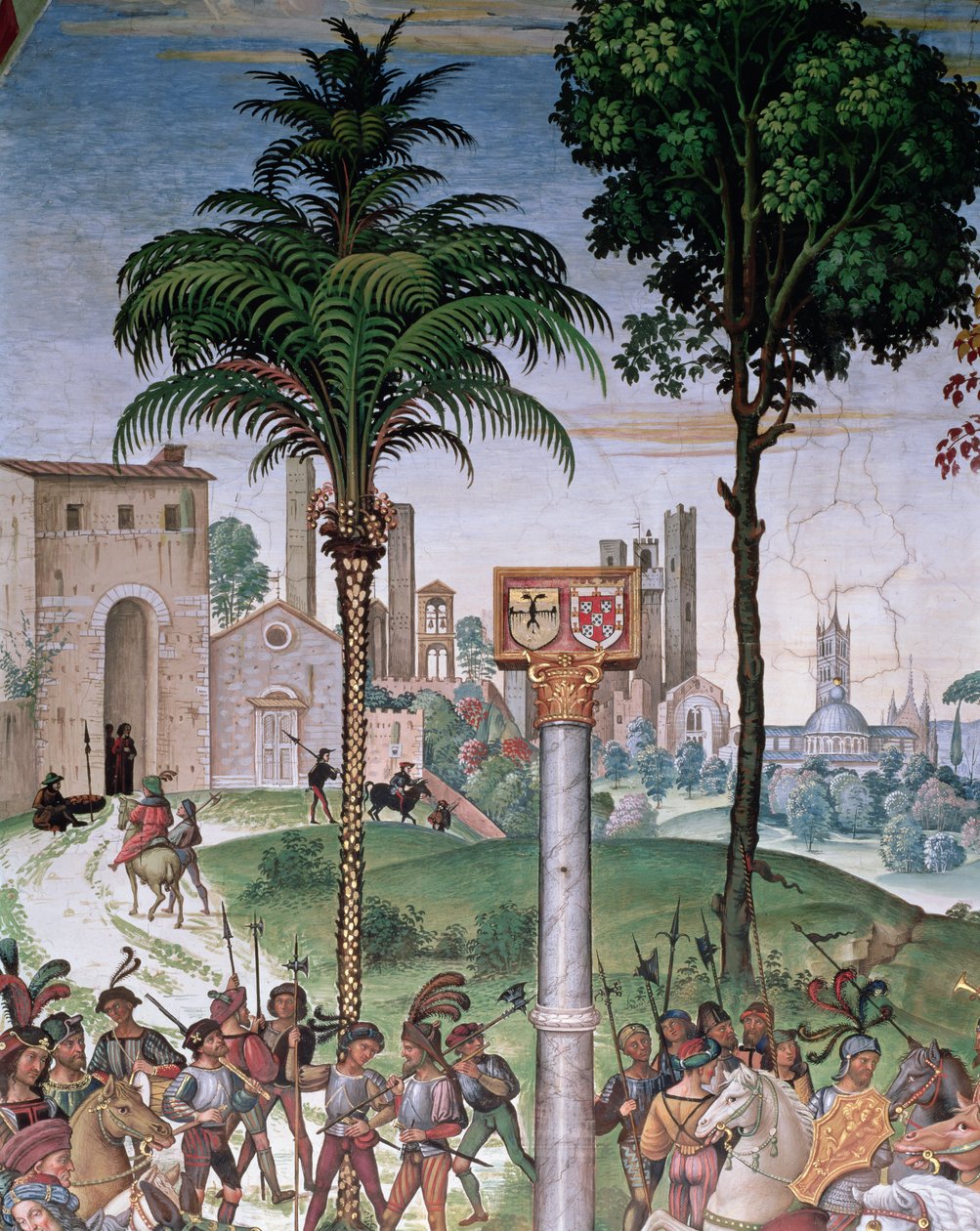 Vue de Sienne avec la Cathédrale et Porta Camollia - Bernardino di Betto Pinturicchio