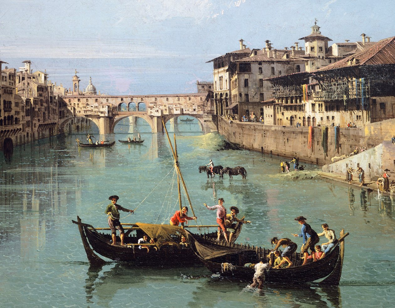 Fleuve Arno et Ponte Vecchio à Florence - Bernardo Bellotto