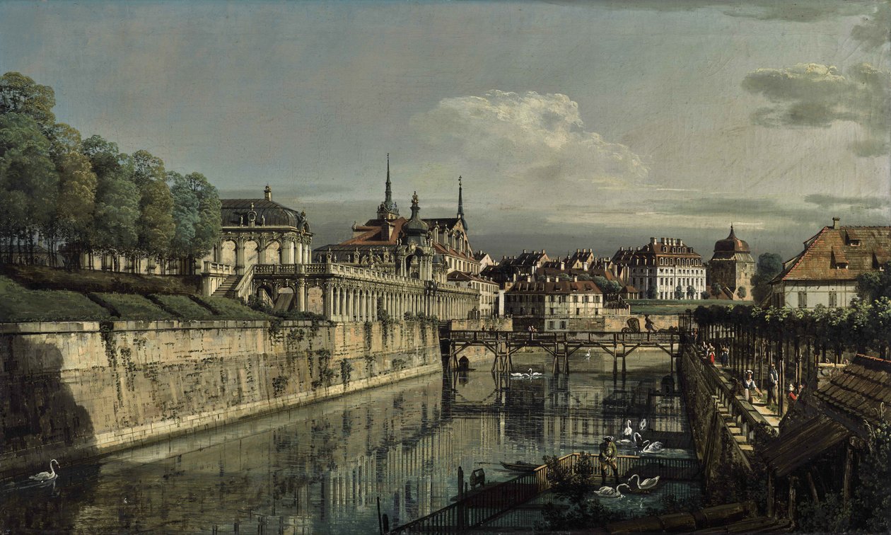Allemand : Dresden, am Zwinger Vue des douves du Zwinger - Bernardo Bellotto