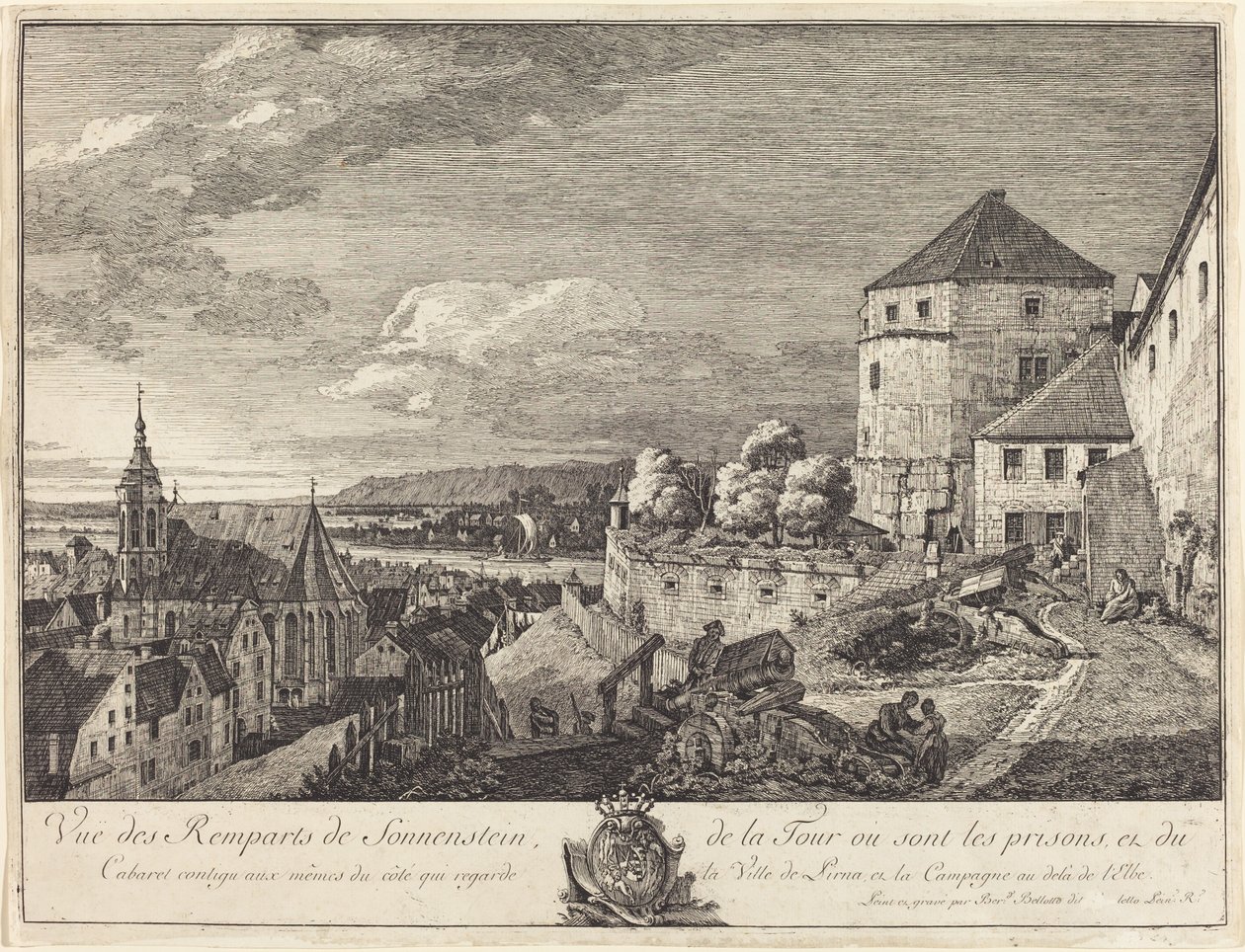 Vue des remparts de Sonnenstein - Bernardo Bellotto