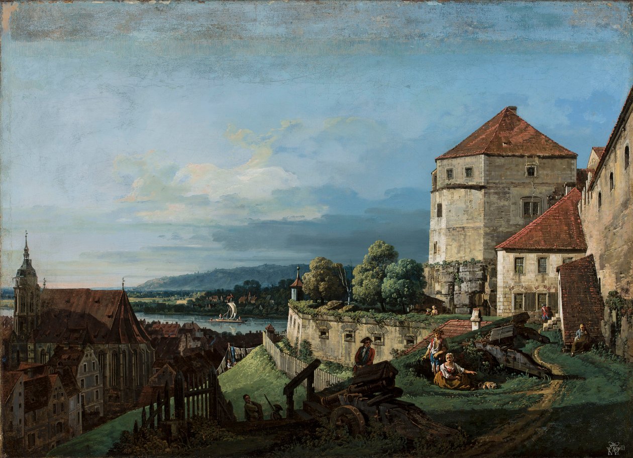 Vue de Pirna en Saxe - Bernardo Bellotto
