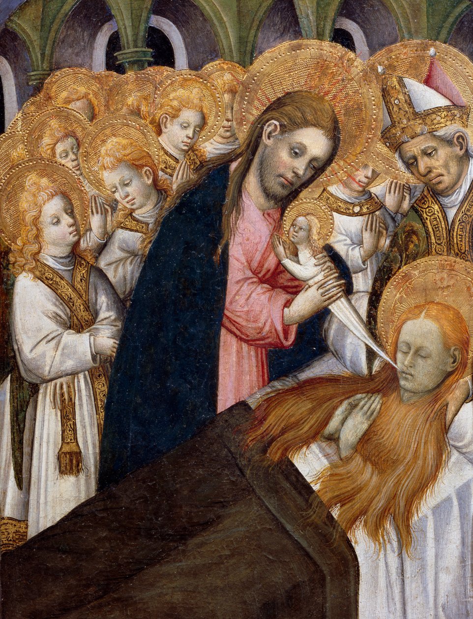 Mort de Marie-Madeleine, détail (retable de Sainte Marie-Madeleine, 1437-1452) par Bernat Martorell (ca 1400-1452) - Bernardo Martorell