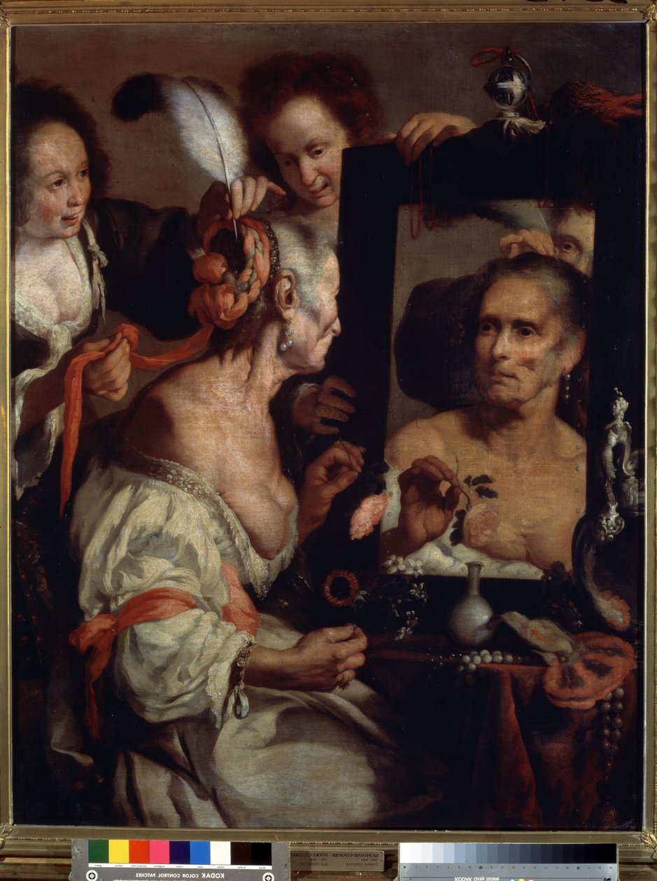 La coquette âgée, vanité - Bernardo Strozzi