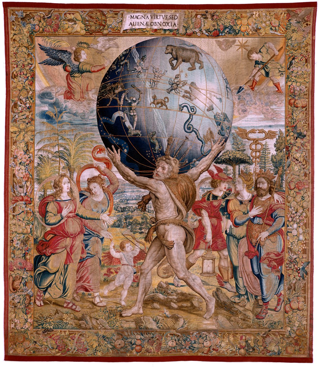 Tapisserie flamande. Série Les Honneurs. La Justice (La Justicia, Los Honores). Neuvième tapisserie de la série. Modèle Dessinateurs du cercle de Bernard van Orley et Jan Gossaert (Mabuse). Manufacture Pieter van Aelst, Bruxelles. Vers 1550. Tissu Or, arge - Bernart van (attr. to) Orley