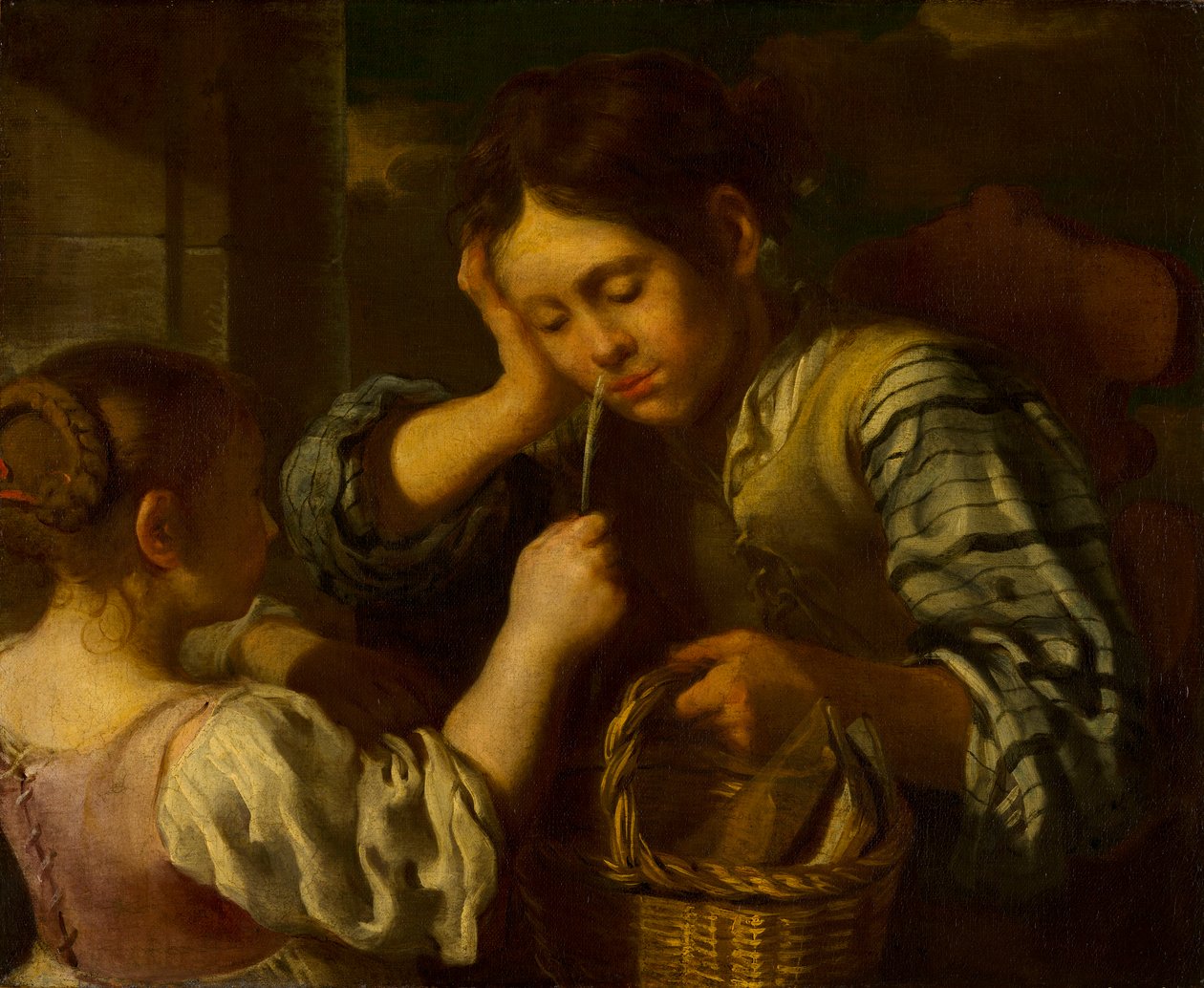 Fille taquinant un garçon - Bernhard Keil