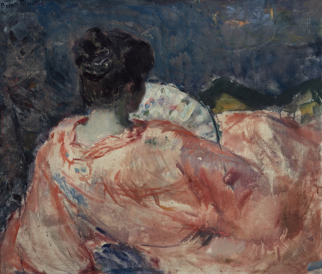 Femme avec un ventilateur - Bernhard Dorotheus Folkestad